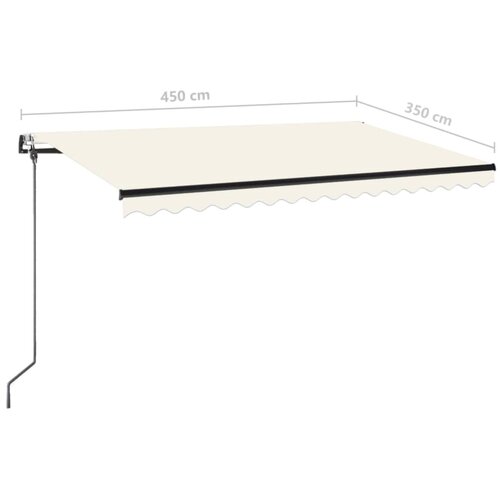  Automatska tenda sa senzorom za vjetar LED 450 x 350 cm krem Slike