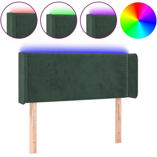 Maison Chic led posteljno vzglavje - vzglavna omarica - nočna omarica temno zeleno 103x16x78/88 cm žamet, (21711544) Slike