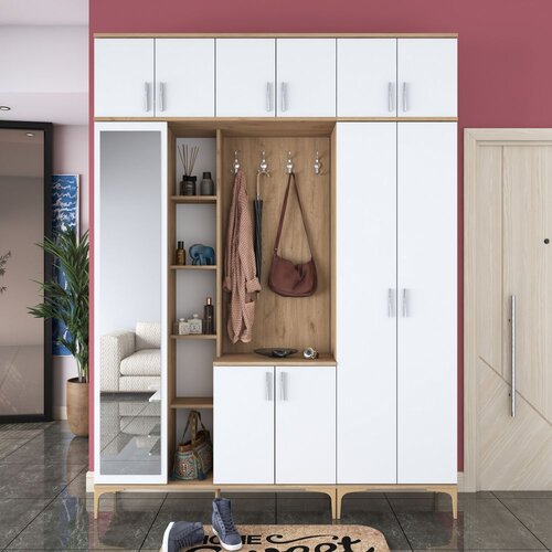 Woody Fashion EA121 - 2765 walnutwhite hall stand Slike