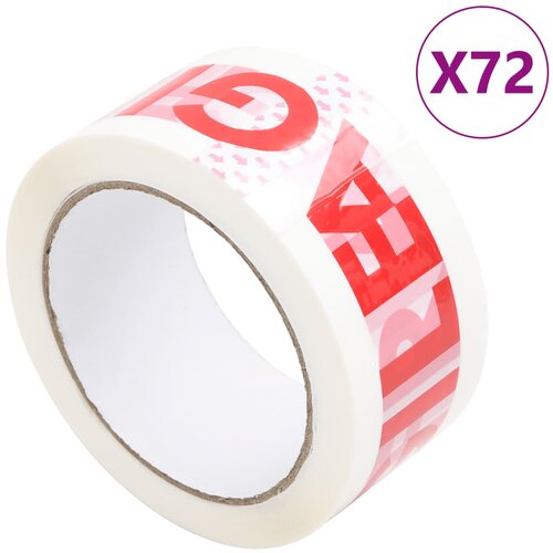 vidaXL Traka za pakiranje 72 kom s natpisom FRAGILE bijela 48mm x 66 m Cene