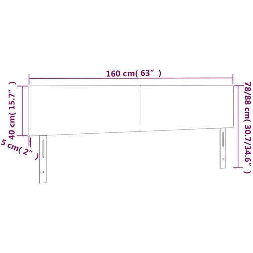 LED uzglavlje boja cappuccina 160 x 5 x 78/88cm od umjetne kože Slike