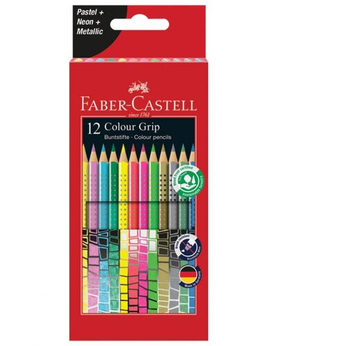  BOJE DRVENE 12BOJA GRIP 2001 (NEON PLUS METALIK PLUS PASTEL) FABER-CASTELL 201569 BLISTER Cijene