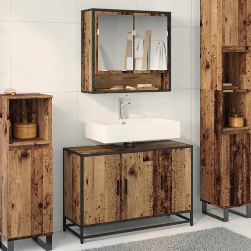  Set namje&scaron;taja za kupaonicu 2 kom. Staro drvo 90 x 33 x 60 cm Cijene
