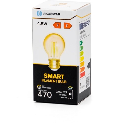 Aigostar led prigu&amp;scaron;iva sijalica filament G45 E27/4,5W/230V 2700-6500K wi-fi Slike