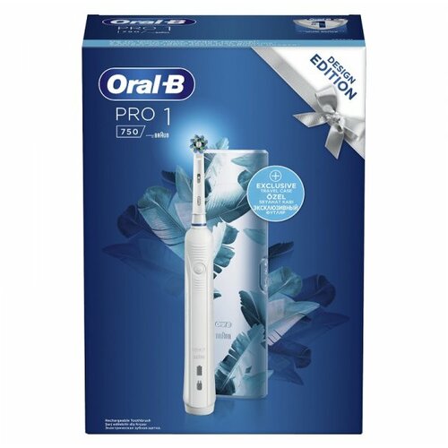 Oral-b PRO1 750 WHITE + Travel Case električna četkica za zube Slike