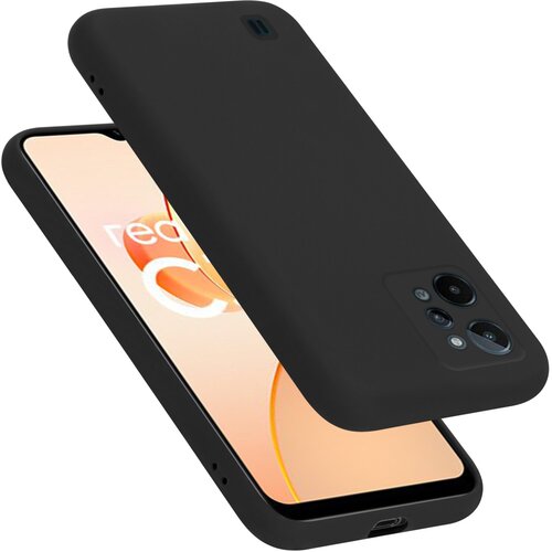 Cadorabo Ohi&scaron;je, združljiv z Realme v tekoči črni barvi - za&scaron;čitni pokrov iz fleksibilnega silikona TPU, (20694810) Cene