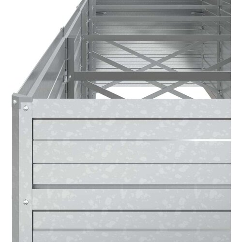 VidaXL Povi&amp;scaron;ena vrtna gredica 400 x 80 x 77 cm pocinčani čelik srebrna Slike