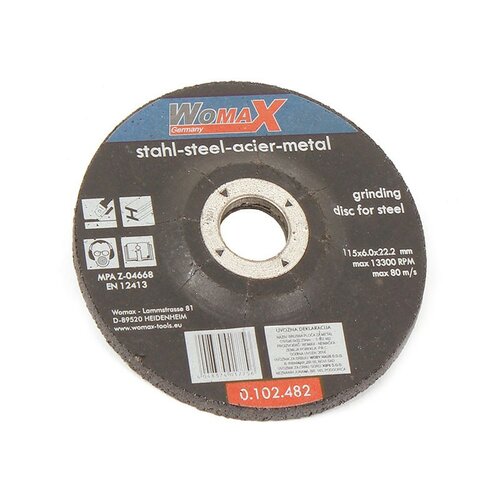 Womax brusna ploča o115x6.0x22.23mm za metal Slike