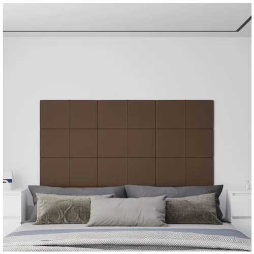  Stenski paneli 12 kosov rjavi 60x30 cm blago 2,16 m²