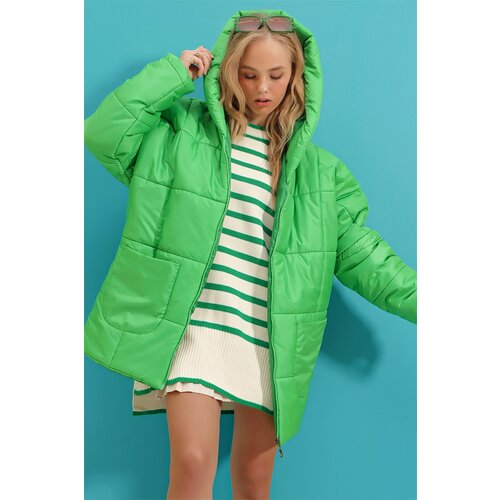 Trend Alaçatı Stili Winter Jacket - Green - Puffer Cene
