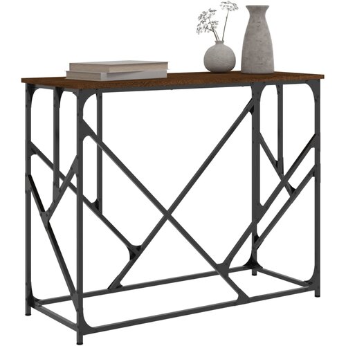  Konzolni stol boja smeđeg hrasta 100x40x80 cm konstruirano drvo Slike