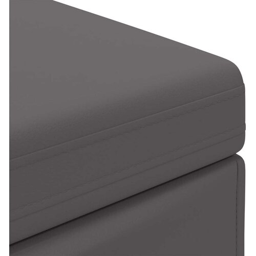  Stolica Siva 81 x 41 x 40 cm Umjetna Koža i Fino Radeći Drvo - Siva 80 cm Umjetna koža Slike