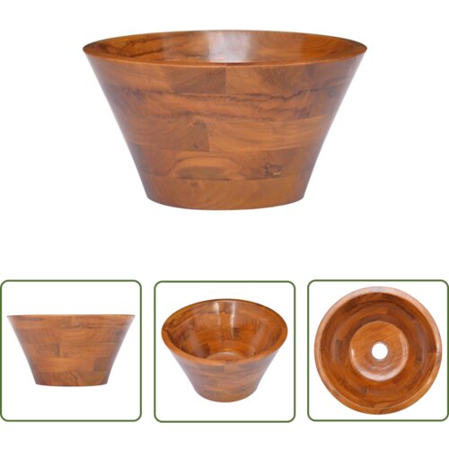 The Living Store Umivalnik iz trdne tikovine &amp;Phi;40x20 cm - Umivalnik, (21744777) Slike
