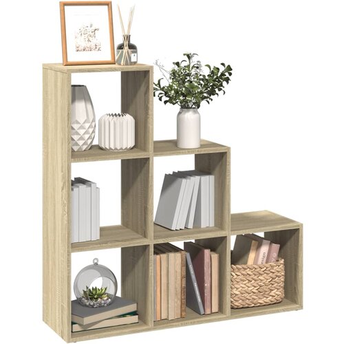 vidaXL Pregrada s knjižno omaro 3-nadstropna sonoma hrast 99x29x99 cm Cene
