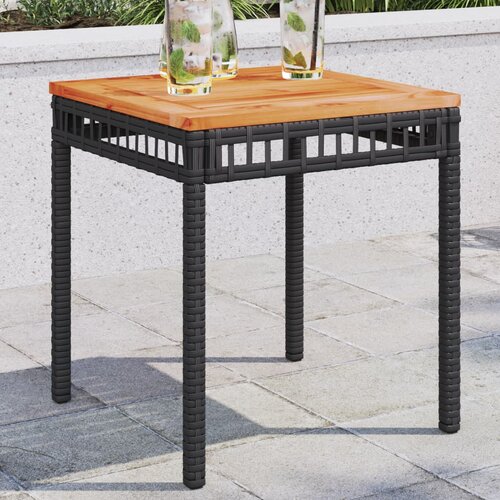 vidaXL Vrtni stol crni 38 x 38 x 42 cm od poliratana i drva bagrema Cijene
