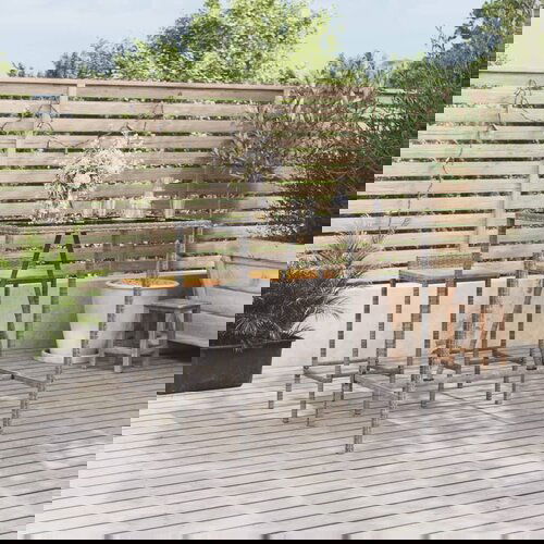 VidaXL Barski stol sa staklenom pločom sivi 110x70x110 cm poliratan Slike