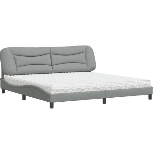 vidaXL Postelja z vzmetnico svetlo siva 200x200 cm blago, (21156142) Cene