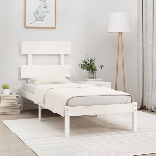  The Living Store Posteljni okvir bel iz trdnega lesa 90x190 cm - Posteljni Okvir, (21528719) Slike