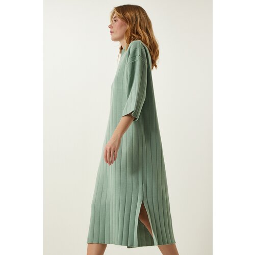  Women's Water Green Polo Neck Oversize Knitwear Dress Cene