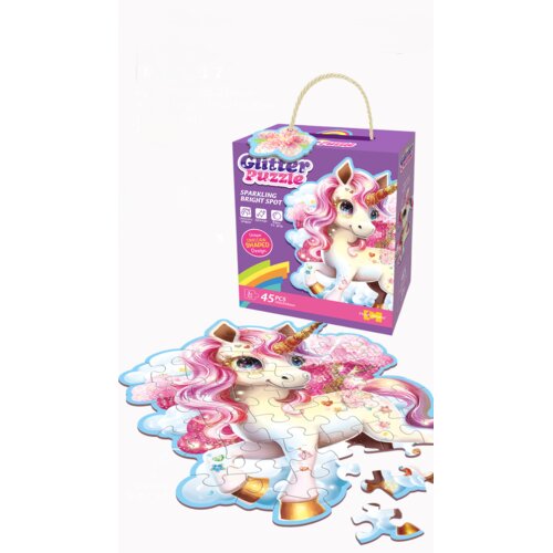 Merx Puzzle svetlucave &amp;ndash; jednorog &amp;ndash; 45 delova Slike