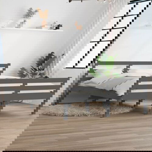 Furnova Posteljni okvir siv iz trdnega lesa 120x200 cm, (21942451) Slike