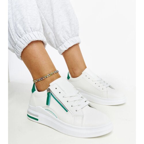 Gemre White sneakers with green inserts Anaunia Cene