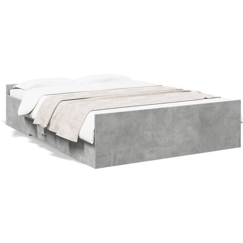 vidaXL Okvir kreveta s ladicama siva boja betona 120x200 cm drveni Cijene