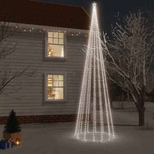 vidaXL Božično drevo s konico 1134 hladno belih LED lučk 800 cm
