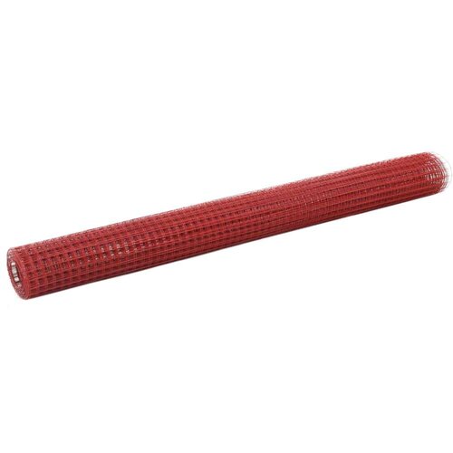 vidaXL Žična mreža za ograjo jeklo s PVC oblogo 25x1,5 m rdeča Cene