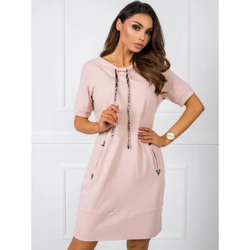 Fashion Hunters Light pink dress with pockets