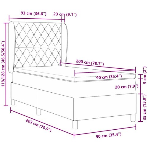  Krevet s opruga kutije Svijetlo siva 200 x 90 cm Bar&amp;scaron;un Slike