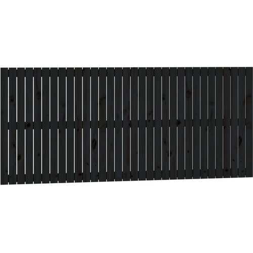  Zidno uzglavlje crni 204x3x90 cm od masivne borovine Slike