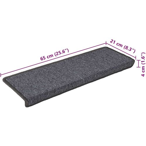 VidaXL Otirači za stepenice 30 kom 65x21x4 cm sivi i crni Slike