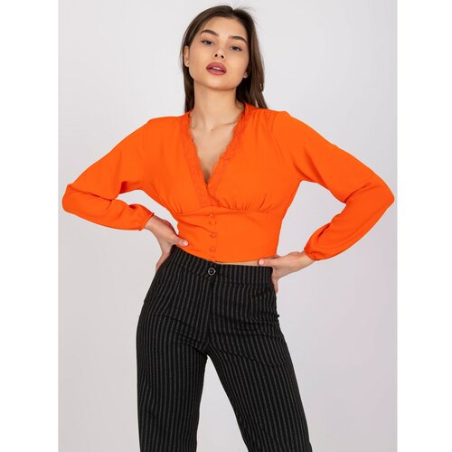 Fashion Hunters Orange blouse with loose sleeves from Agathe Slike