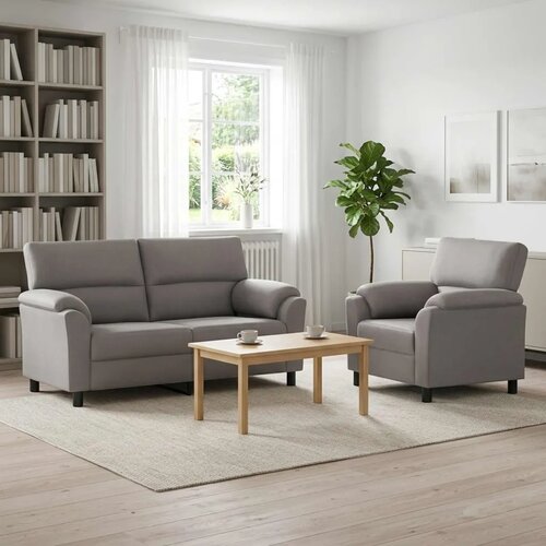  Set sofe 2 pcs Svjetlosiva Bar&scaron;un - Svjetlosiva Jednostruka + Dvostruka (140 cm) Cijene