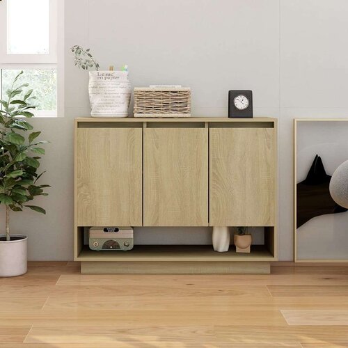 vidaXL komoda sonoma hrast 97x31x75 cm iverna plošča Cene