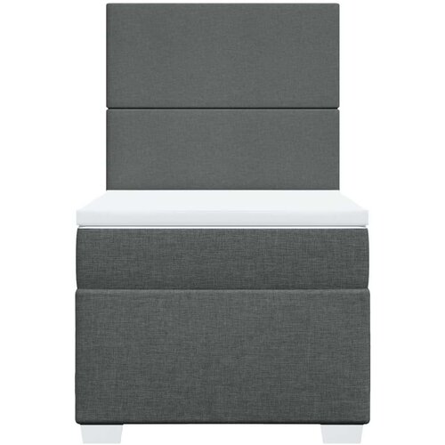 VidaXL Krevet s oprugama i madracem tamnosivi 100 x 200 cm od tkanine Slike