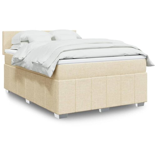 Krevet s oprugama i madracem krem 140x200 cm od tkanine Cijene