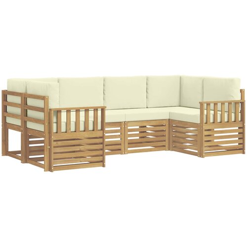 Set vanjskih sofa 5 pcs Bijela i Krem 245 x 128,5 x 73 cm Slike