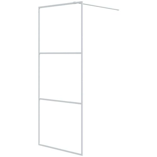 Pregrada za tu&amp;scaron; bijela 80 x 195 cm s prozirnim staklom ESG Slike