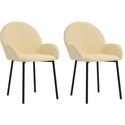 Maison Chic Jedilni stoli - Vzorci stoli 2 kosa krem žamet A319, (22032269) Slike