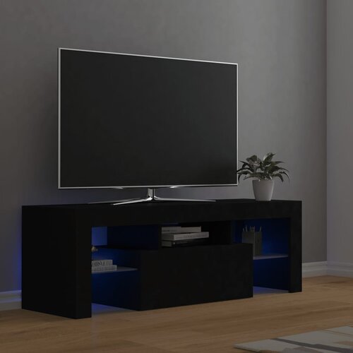 The Living Store TV omarica z LED lučkami črna 120x35x40 cm - TV Omarica, (21376663) Cene
