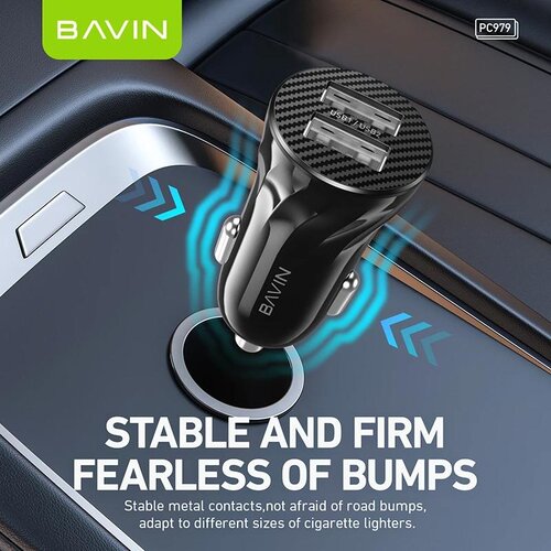 BAVIN Auto punjač 2xUSB + kabl Micro crna Cene
