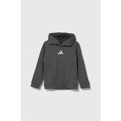 Adidas Otroški pulover črna barva, s kapuco