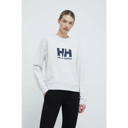 Helly Hansen Bombažen pulover ženski, siva barva, 34462
