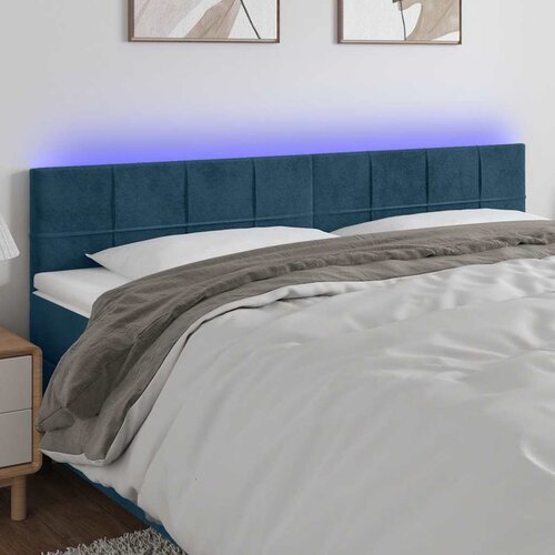  LED uzglavlje tamnoplavo 200x5x78/88 cm bar&amp;scaron;unasto Slike