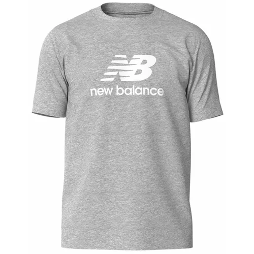 New Balance Bombažna kratka majica Essentials Cotton moška, siva barva, MT41502AG