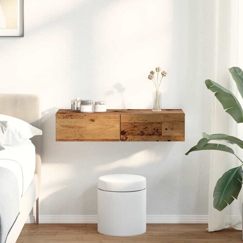 vidaXL Zidna polica s ladicama staro drvo 80x33x17cm konstruirano drvo Cijene