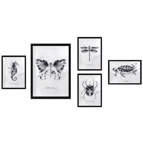 Wallity Slike u setu od 5 komada 34x44 cm Butterfly -