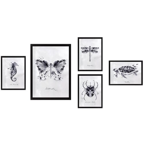 Wallity Slike v kompletu 5 kos Butterfly - Wallity Cene
